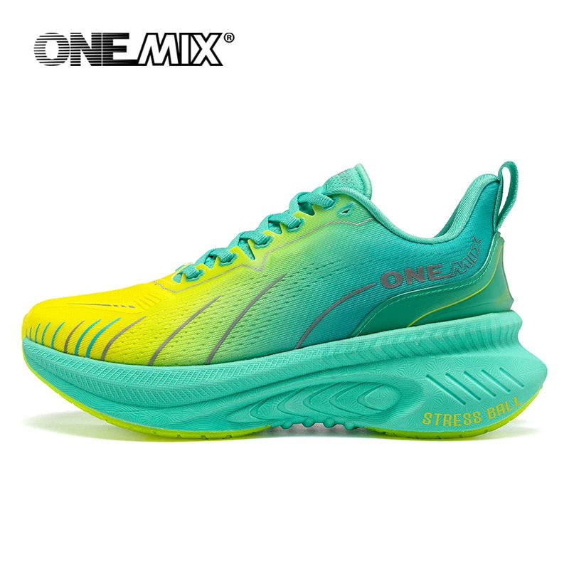 ONEMIX Novos Ténis de Corrida com Amortecimento para Homem, Adequados para Corredores Pesados, com Atacadores, Desportivos, Antiderrapantes, para Exterior, para Mulher e Homem