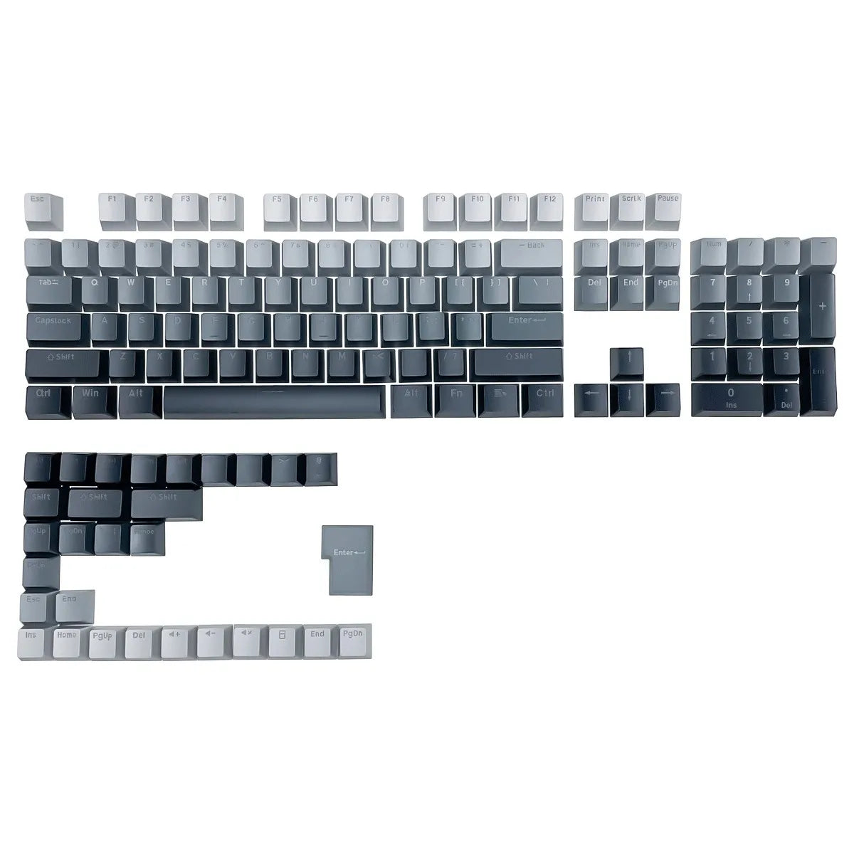 130 Keys Gradient Lucky Red RGB Backlit Shine Through Keycaps OEM Profile Double Shot PBT Keycaps for MX Switches Gamer Keyboard