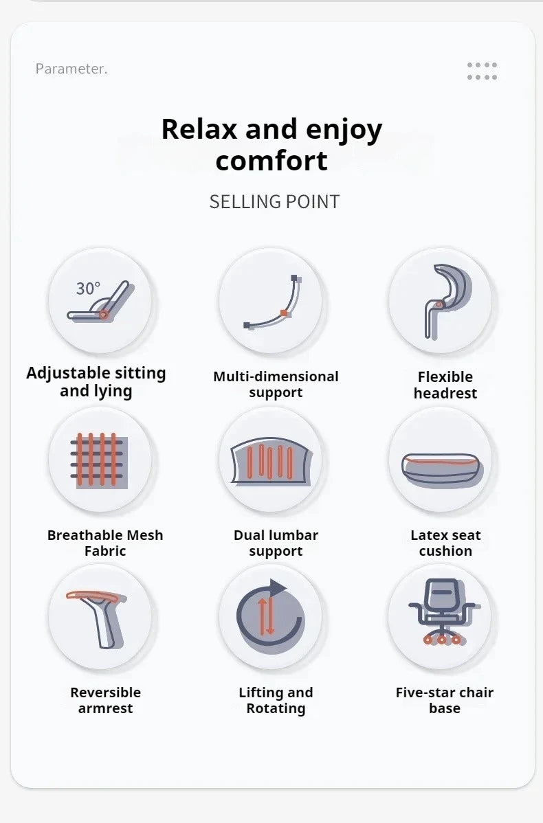 Ergonomic Recliner Computer Chair, Adjustable Swivel Office Gaming Chair with Wheels, Comfortable Lounge Accent Chair for Home Office & Living Room