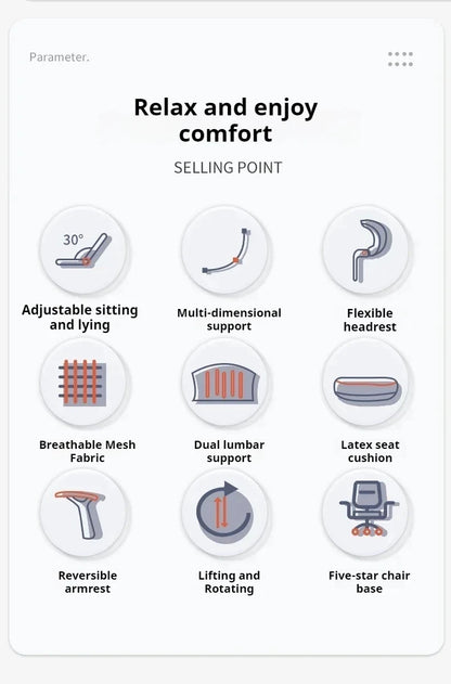Ergonomic Recliner Computer Chair, Adjustable Swivel Office Gaming Chair with Wheels, Comfortable Lounge Accent Chair for Home Office & Living Room