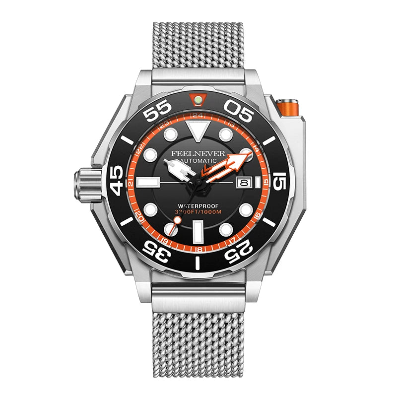 FeelNever New Top brand Men Luxury Watch 1000m Waterproof BGW9 Super luminous relogios masculinos Automatic Mechanical Watches
