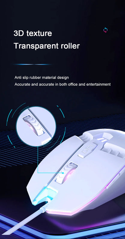 Ratón gaming HP M1 con cable, iluminación blanca, USB, para eSports, gaming, oficina, PC de sobremesa y portátil