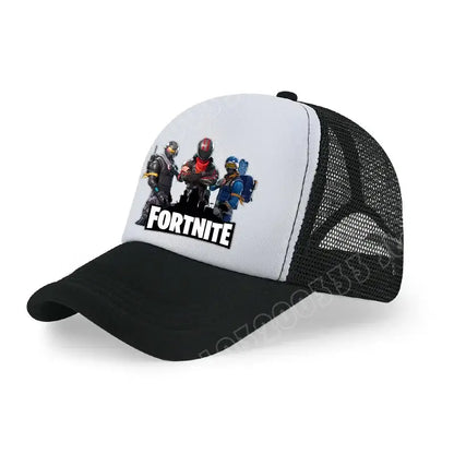 Șapcă de baseball Fortnite cu imprimeu de joc în stil desen animat, pălărie de vară pentru copii din plasă respirabilă, șapcă reglabilă cu cozoroc, cadou de ziua de naștere pentru copii