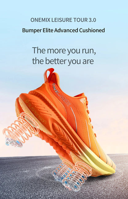 ONEMIX Novos Ténis de Corrida com Amortecimento para Homem, Adequados para Corredores Pesados, com Atacadores, Desportivos, Antiderrapantes, para Exterior, para Mulher e Homem