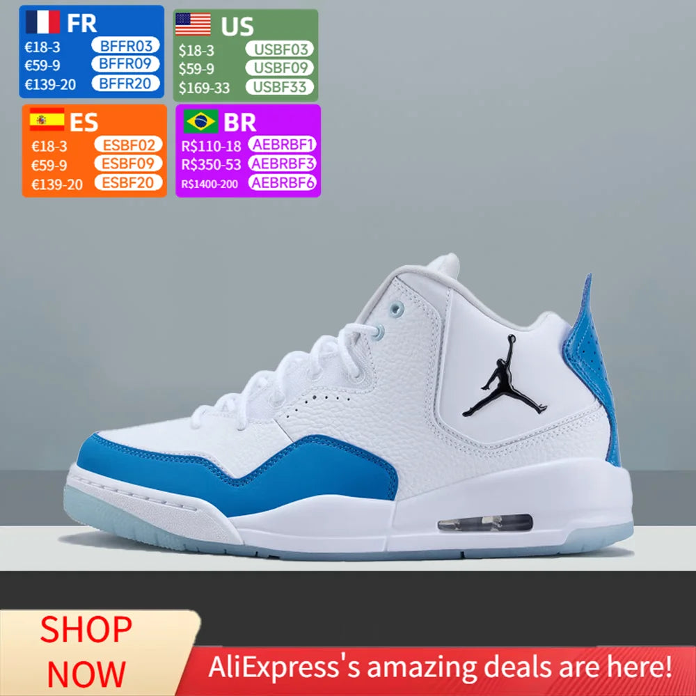 Chaussures de basket-ball Nike Jordan Courtside 23 Mid pour homme : haute performance, maintien de la cheville, amorti, adhérence sur le terrain, IO7614-101