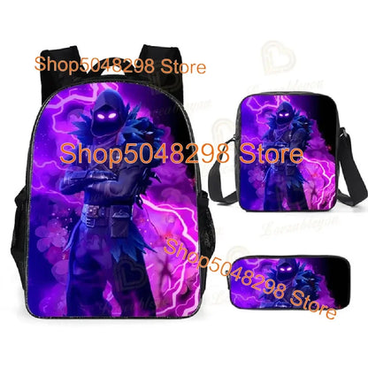 Großes Kawaii-Federmäppchen aus Canvas mit Fortnite-Print für Jungen und Mädchen – Schulbedarf, Schreibwaren und Geburtstagsgeschenk für Teenager