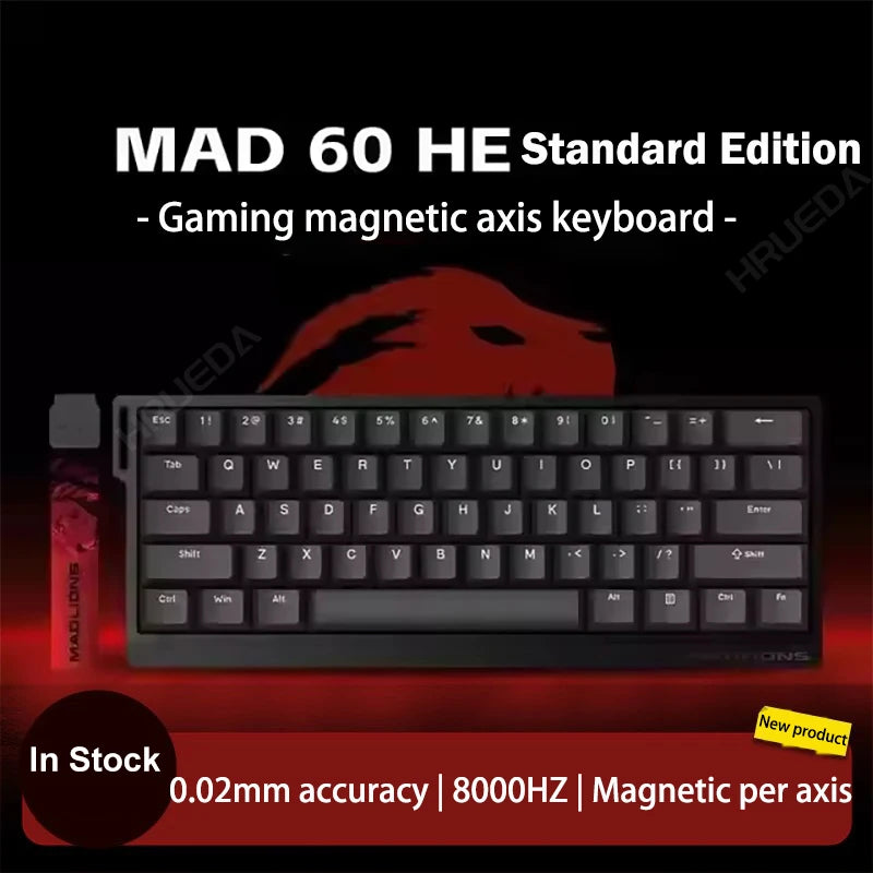 MADLIONS Mad 60he Mad60HE Mad 68HE mechanische Tastatur mit Magnetschaltern, kabelgebunden, Hot-Swap, 8K-Polling-Rate, personalisierte Gaming-Tastatur