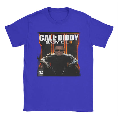 Men T-Shirt Call of Diddy Party Brainrot Sigma Humorous 100% Cotton Tees Short Sleeve  T Shirt O Neck Clothes Classic
