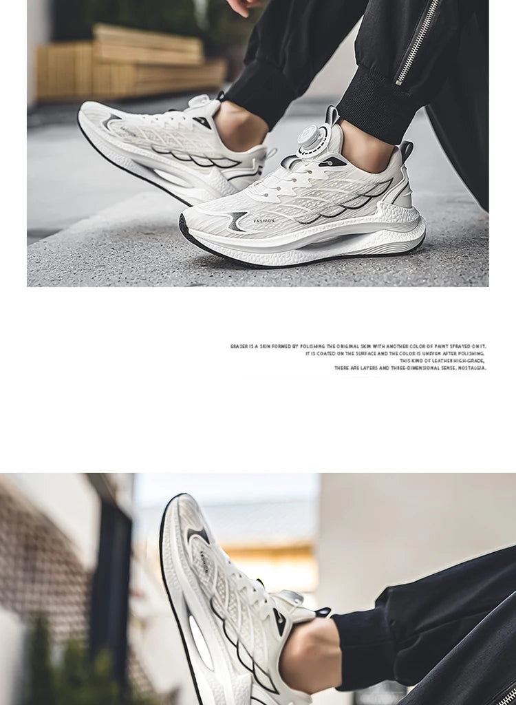 Summer Breathable Casual Sports Shoes for Men, New Fashionable and Versatile Breathable Mesh Rotating Buckle Running Shoes Suitable for Outdoor Sports and Daily Wear