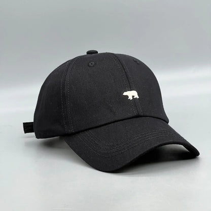 Polar Bear Embroidery Sun Hat Cotton Baseball Cap Lightweight UV Protection for Spring Summer Fall