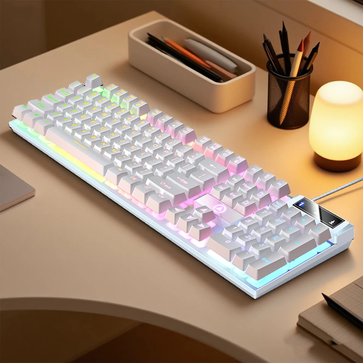 YINDIAO K500 Wired Gaming Keyboard for Laptop Desktops PC Computer Office Accessories Low Profile Gamer Keyboards with Numpad
