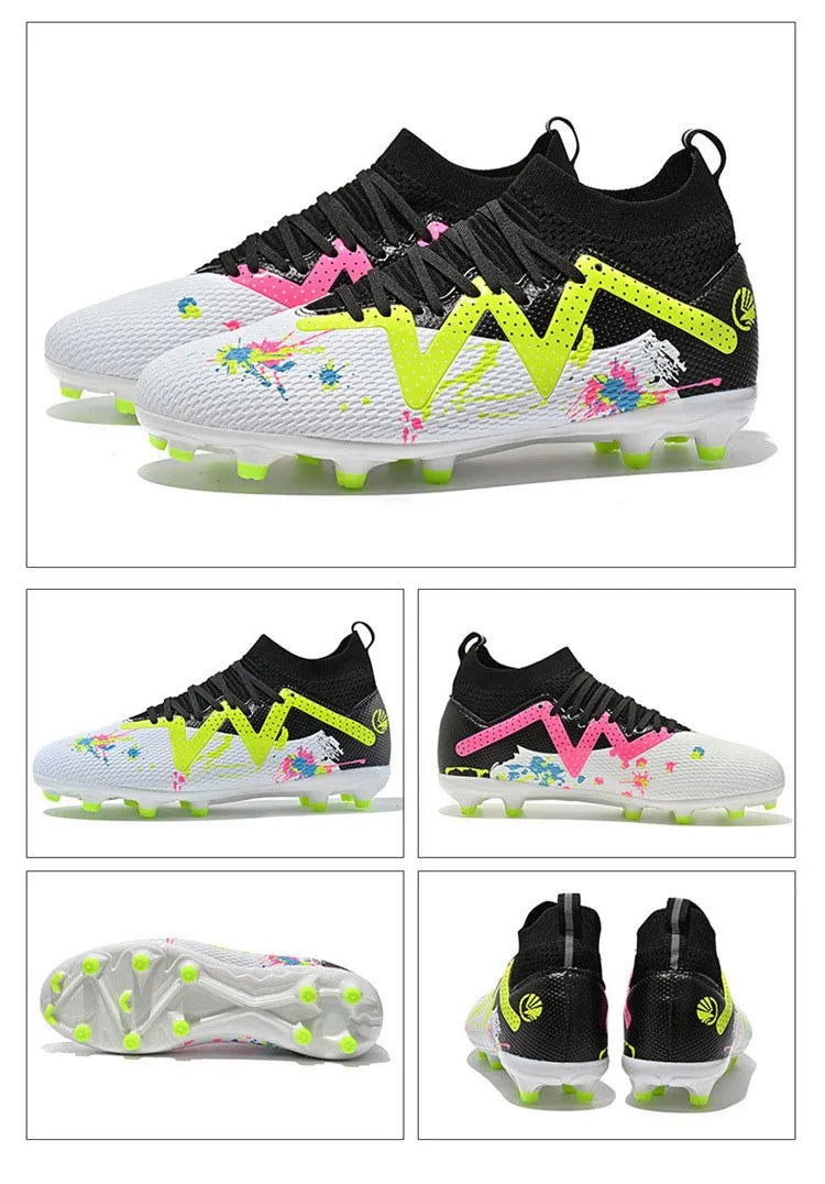 Chaussures de football pour homme, chaussures de sport professionnelles, crampons FG à crampons longs pour homme, chaussures de sport d'extérieur, chaussures d'entraînement, chaussures antidérapantes