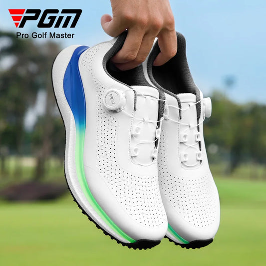 PGM Golf Men's Sports Sneakers Super Soft Popcorn Midsole Knob Lace Anti Slip Breathable Golf Shoes