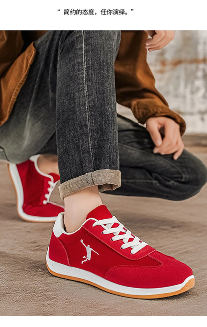 Men's Shoes, Spring and Autumn Trendy Styles, New Cross-Border Models, White, Black, Red Sneakers, Soft-Soled Breathable Men's Low-Top Versatile Casual Shoes