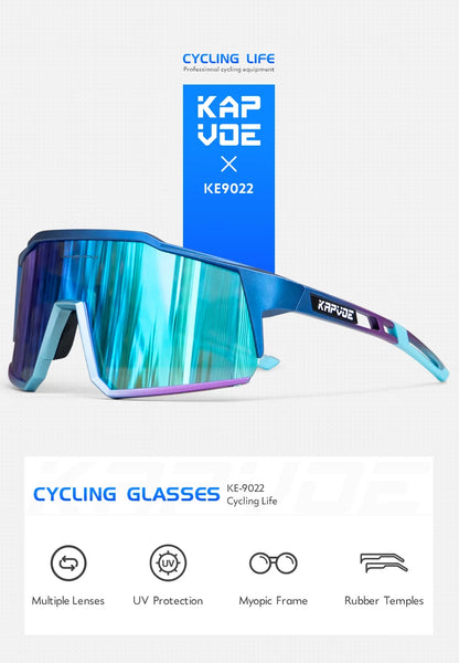 Cyklistické brýle Kapvoe, cyklistické brýle, outdoorové sluneční brýle s ochranou UV400, sportovní brýle s integrovanou korekcí krátkozrakosti, brýle na horská kola (MTB)