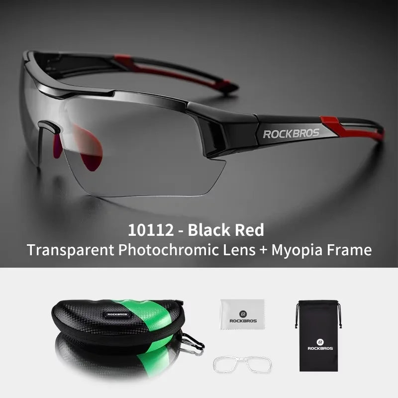 ROCKBROS Fotochromatické cyklistické brýle, sluneční brýle pro cyklistiku a outdoorové sporty, brýle s měnící se barvou skel, brýle pro MTB a silniční kola, cyklistické brýle