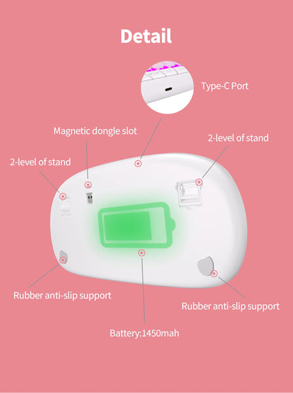 RK ROYAL KLUDGE ROUND Retro Punk Mechanical Keyboard 2.4G Wireless Bluetooth USB 68 Keys RGB Hot Swap Typewriter Gamer Keyboard