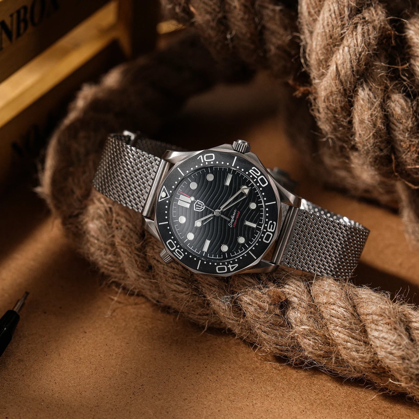 Watchdives 42mm Seafarer Grade 2 Titanium NTTD Dive Watch WD007Q V2 VH31 Sweep Second Quartz Movement Luminous Sapphire Watches