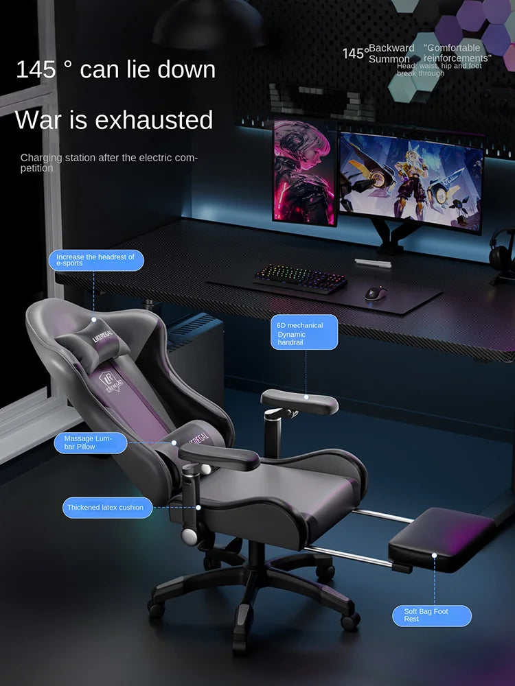 New Gaming Chair 9D Mechanical Dynamic Armrests 3D Lumbar Support Wide Seat Ergonomic Chair Gaming  Live Streaming  Swivel Chair