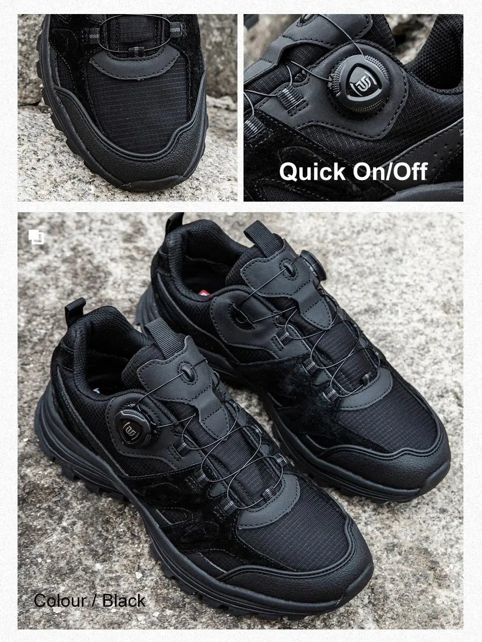 Baasploa Men's Hiking Shoes Non-Slip Wear-Resistant Outdoor Climbing Walking Shoes Comfort Inner Cotton Outdoor Sneakers