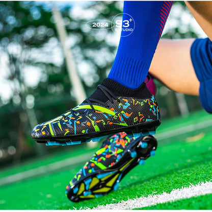 Ghete de fotbal profesionale pentru bărbați, din plasă respirabilă, crampoane antiderapante, sneakers rapizi la modă pentru gazon artificial, pantofi de fotbal pentru bărbați