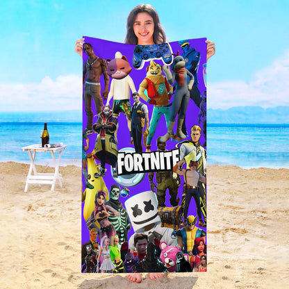 Game F-Fortnites Beach Towel Hotel Towels Bathroom Sauna Spa Playa Travel Swimming Pool For Home Baby Bath Microfiber Gym Shower