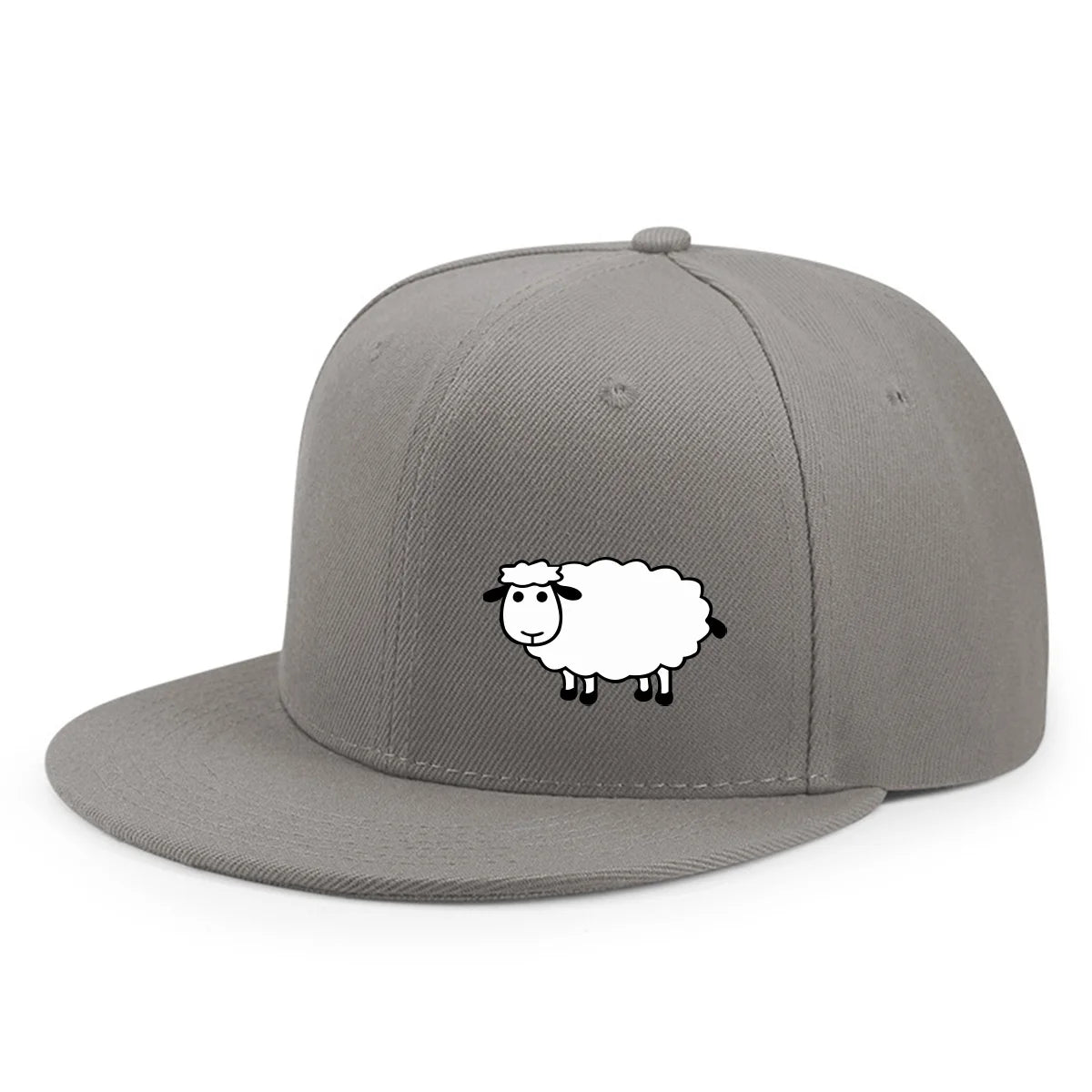 Unisex-Baseballkappe mit verstellbarem Riemen – Streetstyle-Kappe mit flachem Schirm und Schafsmuster – Lässige, vielseitige und personalisierbare Kappe
