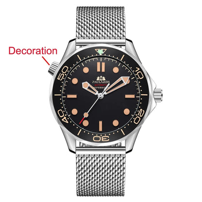 Automatic Mens Watch Mechanical Self Wind Movement Net Stainless Steel Nylon Strap Luxury Fashion Watches