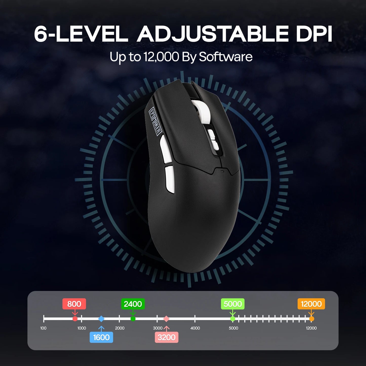 EPOMAKER Click Lite Wired/BT/2.4GHz Wireless Gaming Mouse, PAW3311 Sensor, 800 to 24000 DPI with 500mAh Battery for PC/Mac/Linux