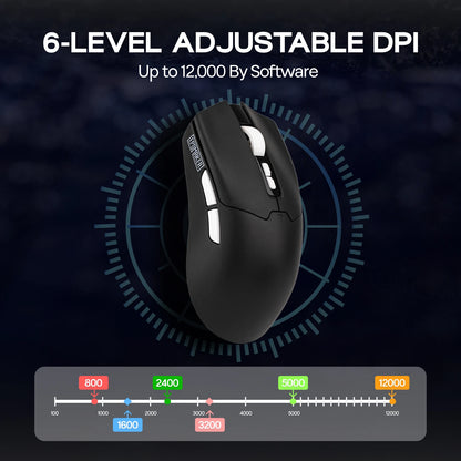 EPOMAKER Click Lite Wired/BT/2.4GHz Wireless Gaming Mouse, PAW3311 Sensor, 800 to 24000 DPI with 500mAh Battery for PC/Mac/Linux
