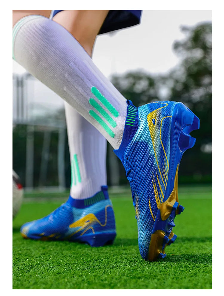 Professional Men's Outdoor FG Bottomed Football Shoes Adult Durable Comfortable Training Shoes Teenagers Non Slip Soccer Shoes