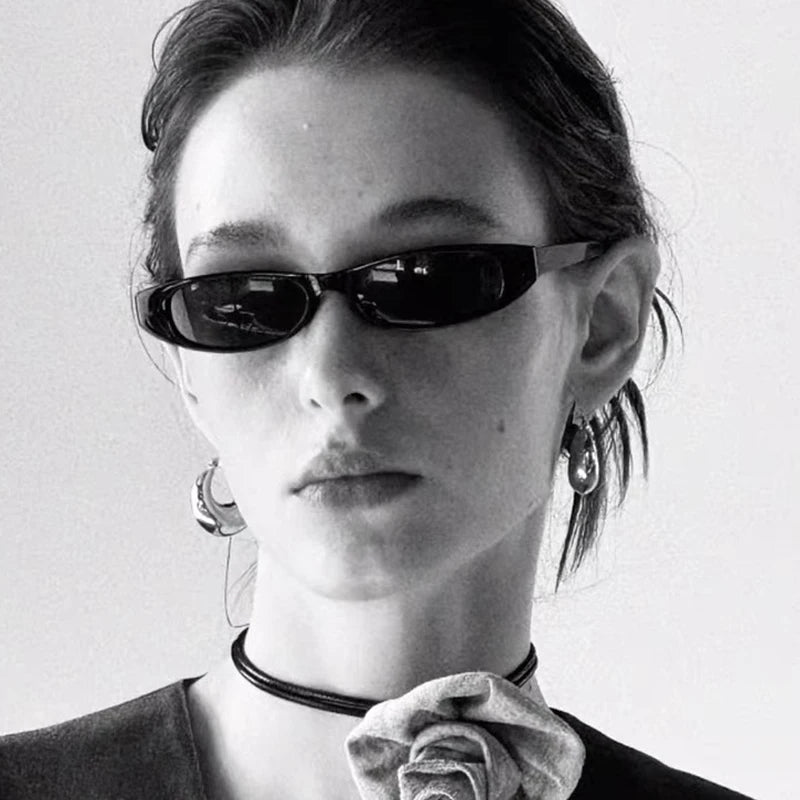 Popular Small Narrow Cat Eye Sunglasses Women Men's Luxury Brand Black Red Sun Glasses Retro Tiny Rectangle Candy Shades