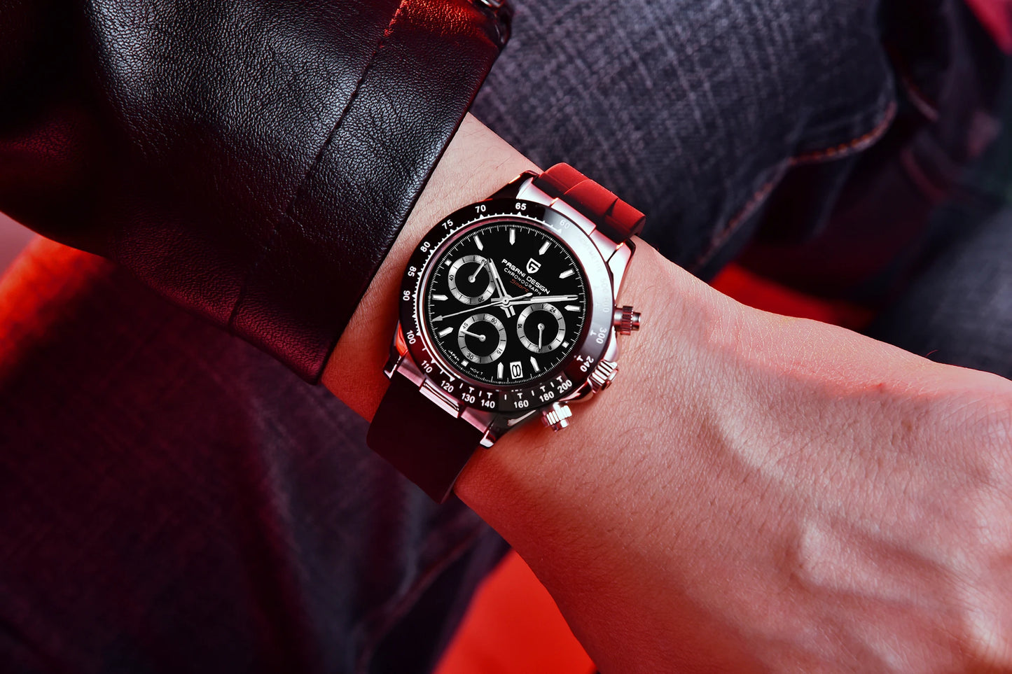 PAGANI DESIGN New Gold Blue Luxury Quartz Watch For Men Gift Box VK63 Movt Chronograph Sapphire Crystal Stainless Steel Watch