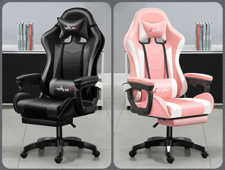 Ergonomic Gaming Chair for Home Office, Comfortable Esports Gamer Chair with Adjustable Armrests, Swivel Computer Desk Chair with Wheels