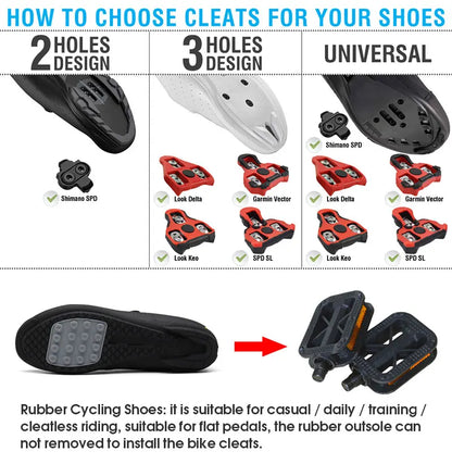 whytesole Men Cycling Sneaker Mtb Flat Shoes Cleat Self-Locking Mountain Bike Shoes Women Road Bicycle Cycling Shoe Dirt