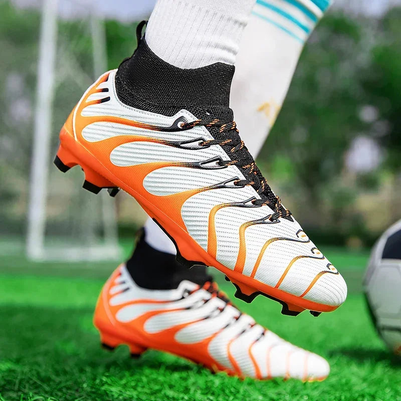 Men Match Football Boots Sport Training Long Spikes FG/TF Boys Cleats Outdoor Soccer Shoes Non Slip Indoor Futsal Comfortable