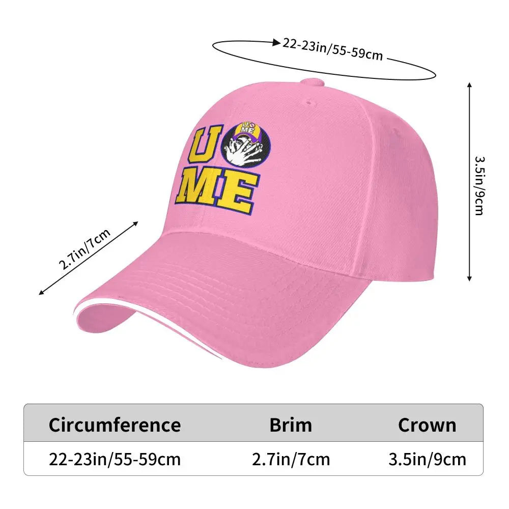 Yellow Wrestling Cena John White Custom Baseball Caps For Mens Unisex Male Beach Sunscreen Hat Snapback Cap