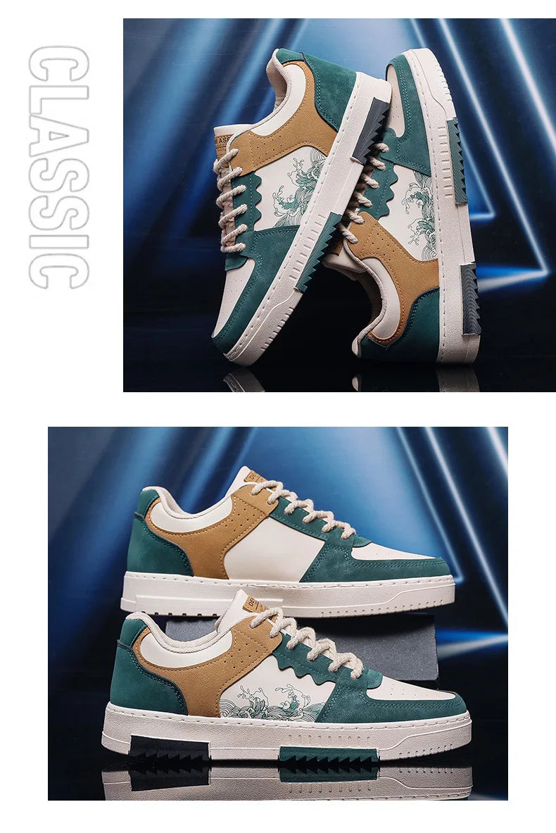 Nieuwe heren casual schoenen voor de herfst, ademende platte schoenen voor buiten, modieuze veterschoenen, comfortabele trendy sportschoenen voor heren, Zapatillas