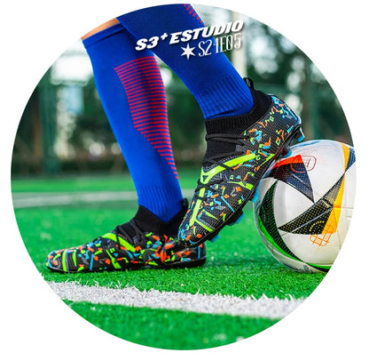 Ghete de fotbal profesionale pentru bărbați, din plasă respirabilă, crampoane antiderapante, sneakers rapizi la modă pentru gazon artificial, pantofi de fotbal pentru bărbați