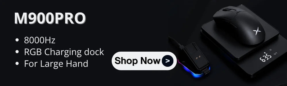 Delux M900PRO Ultra-light Version Wireless Gaming Mouse Ergonomic 1K/8K Polling Rate 50g PAW3395 for Right Big Hand PC Gamer