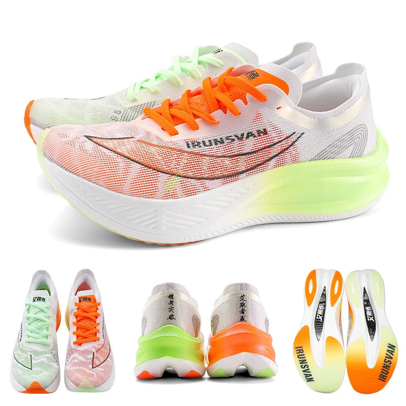 Chaussures de course à pied IRUNSVAN Original Carbon Plate Marathon pour homme : chaussures de sport professionnelles, stables, amortissantes, ultra-légères et à bon rebond