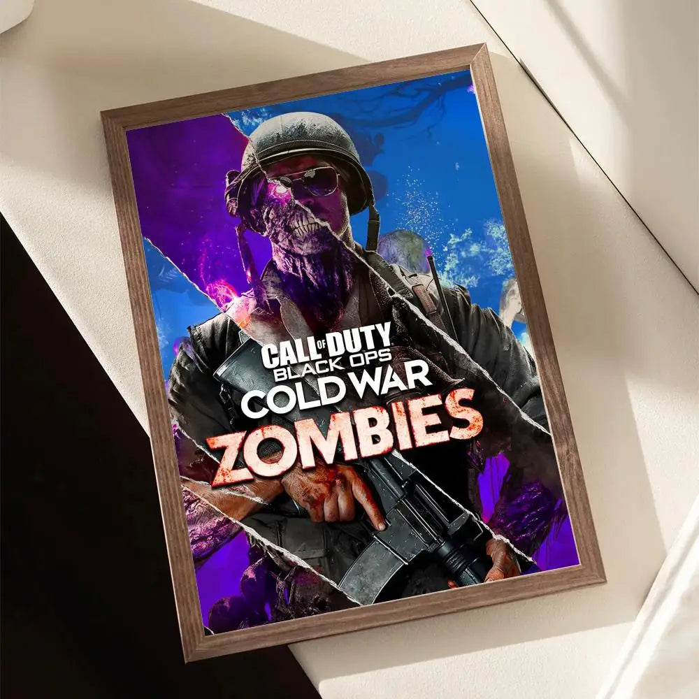 Call of D-DUTY Game Poster Stickers Painting Self-Adhesive Mural HD Wall Decals for Bedroom Living Room Home Decor Gift