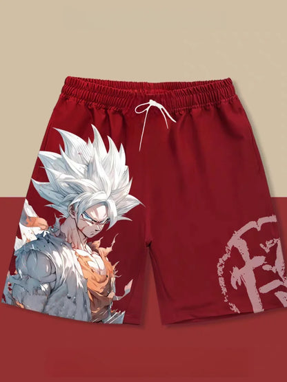 Dragon Ball Goku Ultra Instinct Go Kanji Print Quick Dry Shorts 2026 Summer Plus Size Casual Shorts for Anime Fans Adults & Kids