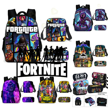 Großes Kawaii-Federmäppchen aus Canvas mit Fortnite-Print für Jungen und Mädchen – Schulbedarf, Schreibwaren und Geburtstagsgeschenk für Teenager