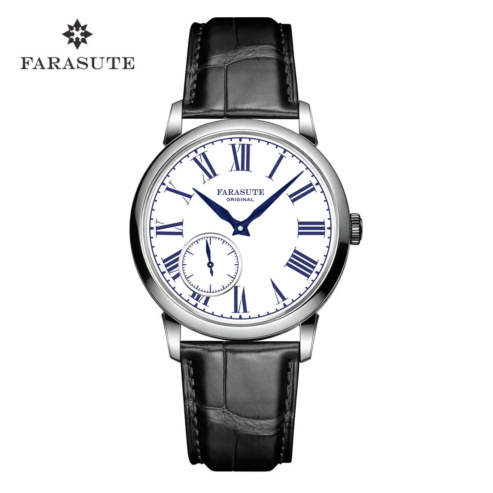 FARASUTE New 39mm Manual Customized Mechanical Movement Watch Men Casual Power Reserve 80 hours Sapphire Wristwatch reloj hombre