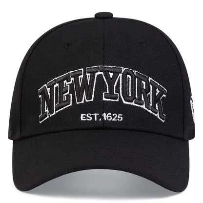 Bonés de basebol unissexo com letras NewYork bordadas, ajustáveis, para primavera e outono, chapéu casual de exterior com proteção solar, boné desportivo para golfe