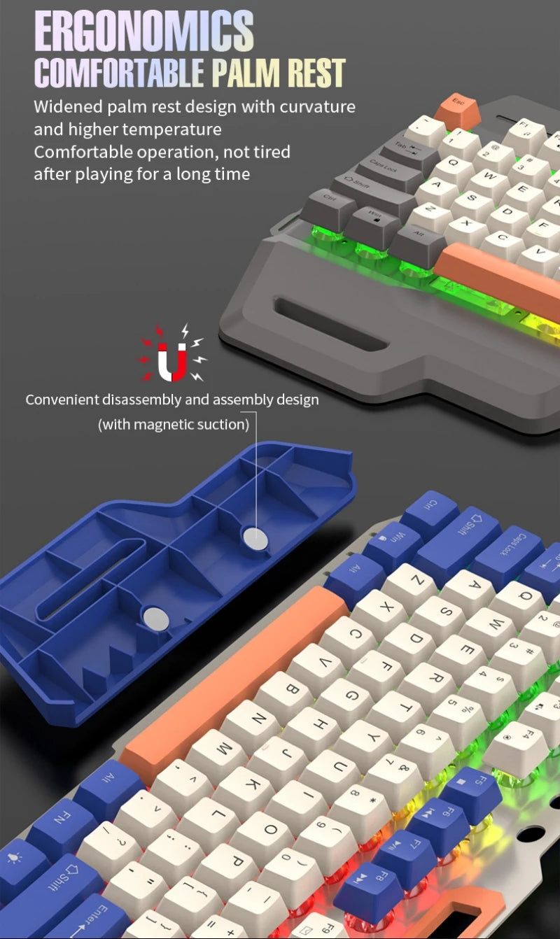 Russian Gaming Keyboard With Russian Layout Spanish Arabic Korean Keyboard Mouse Gamer 104 Keys 100% Layout Wired RGB Light K90
