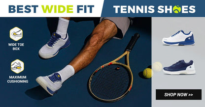 Chaussures de tennis pour homme FitVille, version large 2E, chaussures de sport d'entraînement professionnel, respirantes, antidérapantes, avec soutien de la voûte plantaire