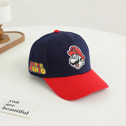 Yoshi Bowser Luigi Super Mushroomi Duckbill Cap Baseball Cap Cartoon Patterned Mesh Cap Summer-appropriate hats for kids Trendy