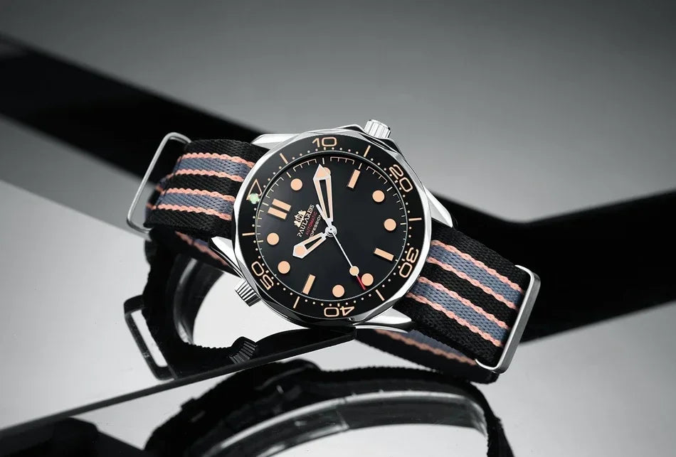 Automatic Watches for Men Mechanical Self Wind Net Stainless Steel Nylon Strap Luxury New Limited Reloj Hombre Baratos
